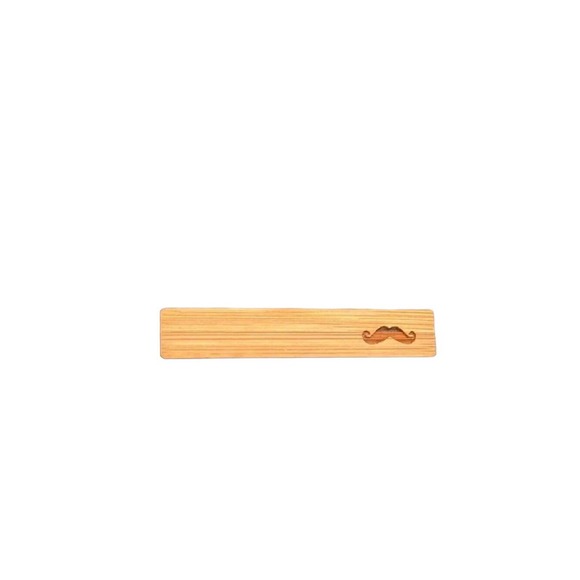 Wooden Mustache Imprint Tie Clip - Picture 1 of 5